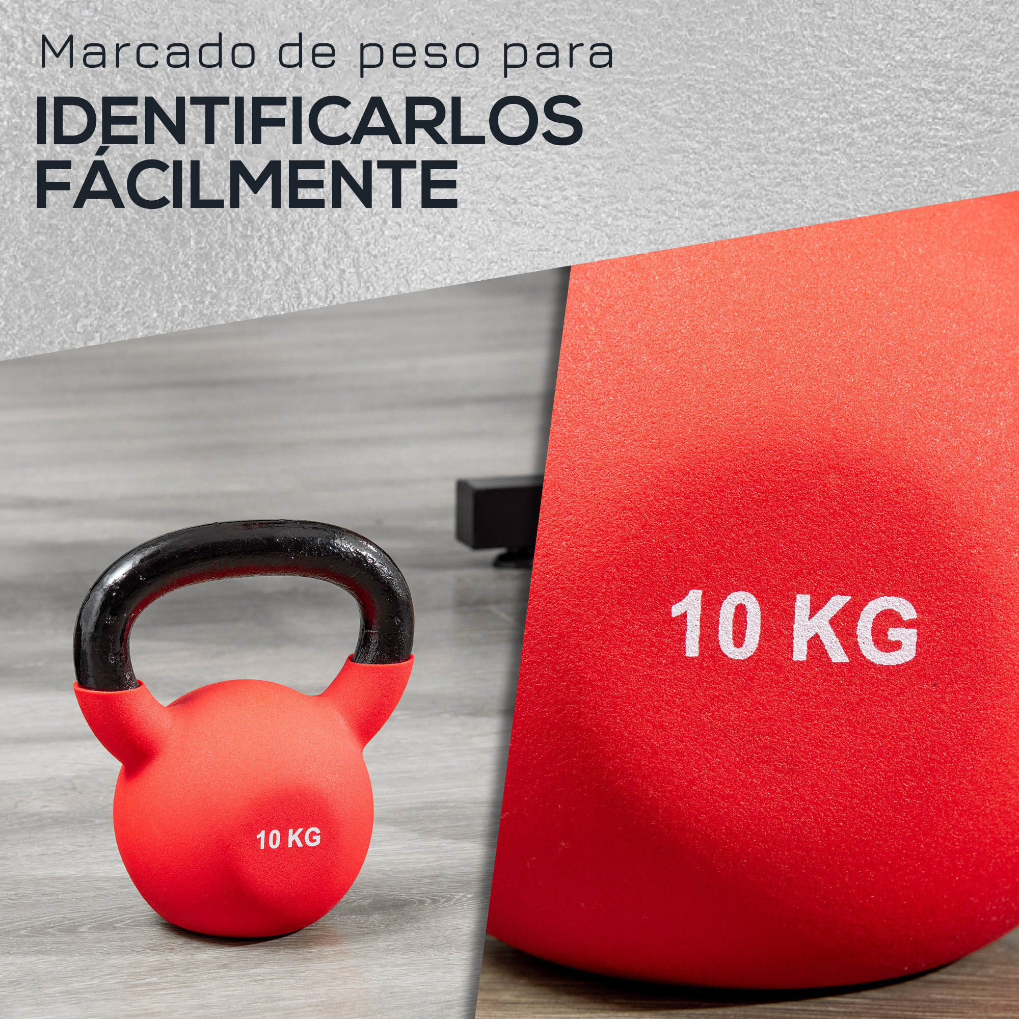 Homcom Pesa Rusa De Kg De Hierro Fundido Kettlebell Para