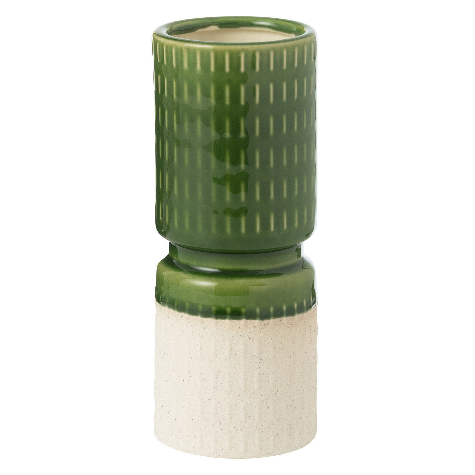 J Line J Line Vase Reya Rond Porcelaine Blanc Vert Small Veepee