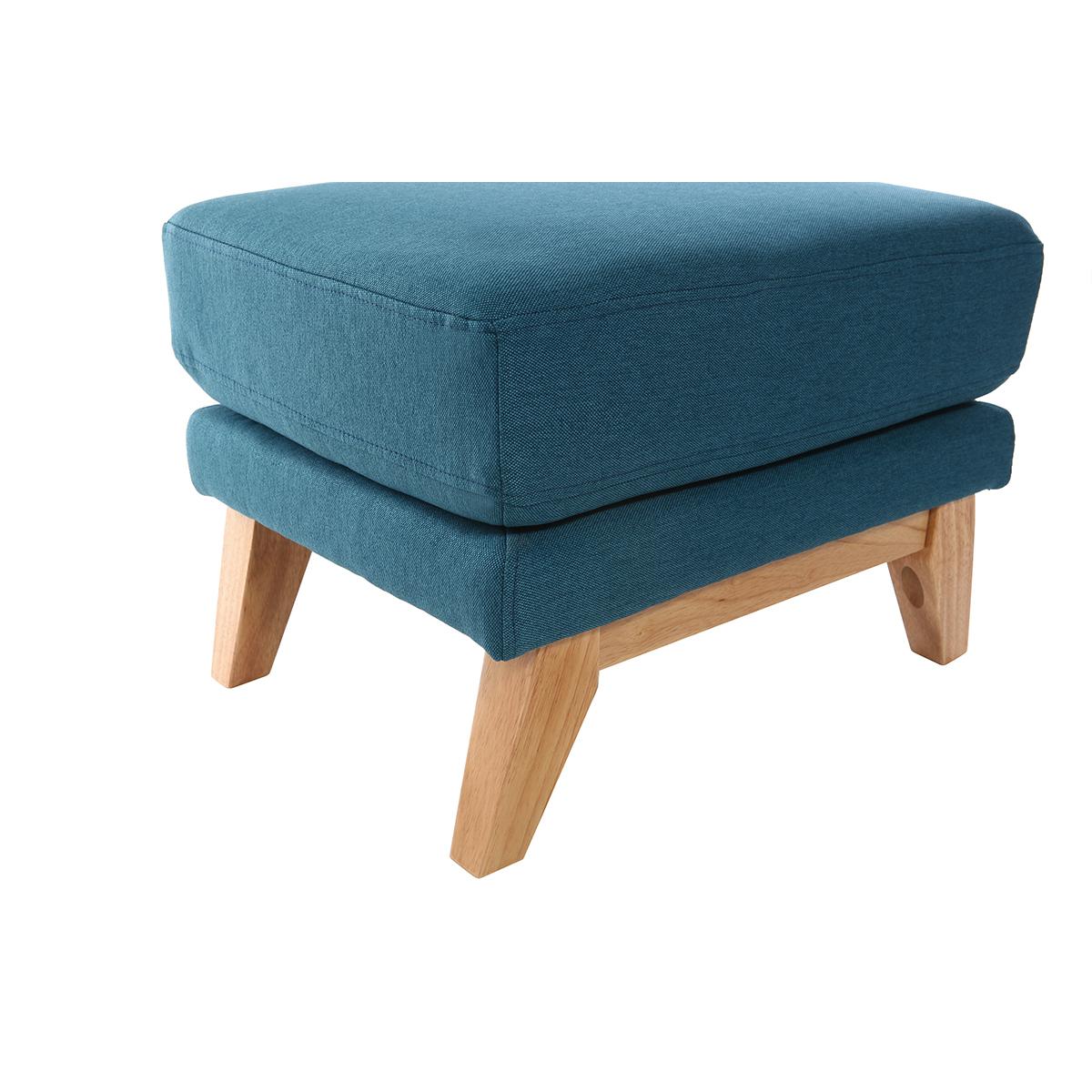 Miliboo Pouf Repose Pieds D Houssable Scandinave En Tissu Bleu Canard