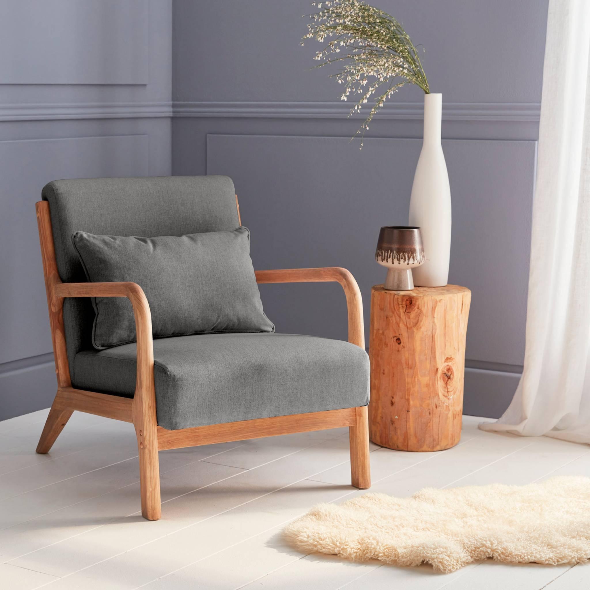 Alice S Home Fauteuil Design En Bois Et Tissu Place Droit Fixe