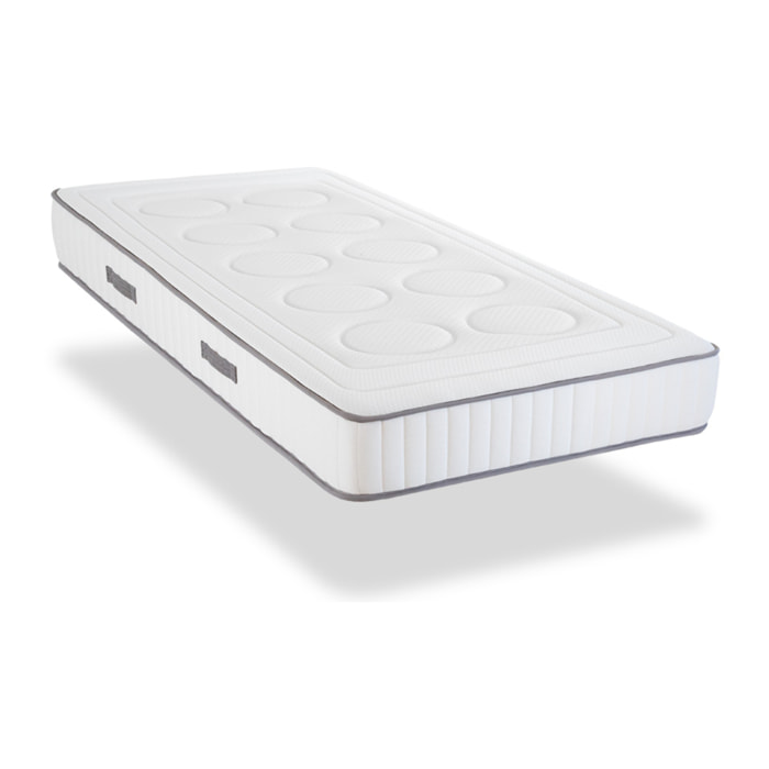 Ensemble Matelas Cristal & Sommier Somkit, 18 cm, Mémoire de Forme, Cadre à Lattes, Métal Robuste, Soutien Ferme