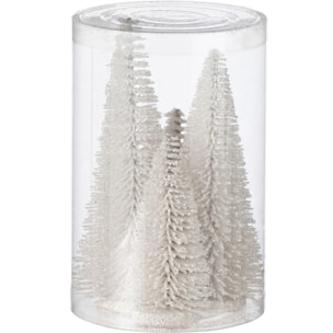 J-Line décoration Sapin De Noël Paillettes - plastique - blanc - boîte de 3