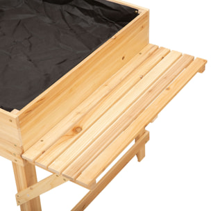 Jardinière sur pied potager dim. 130L x 75l x 75H cm 2 étagères, feutre drainage inclus bois sapin pré-huilé