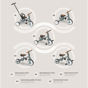 Triciclo Evolutivo Multifuncional para Bebés 5 en 1