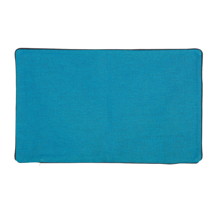 Housse de coussin en coton et chanvre - Bleu