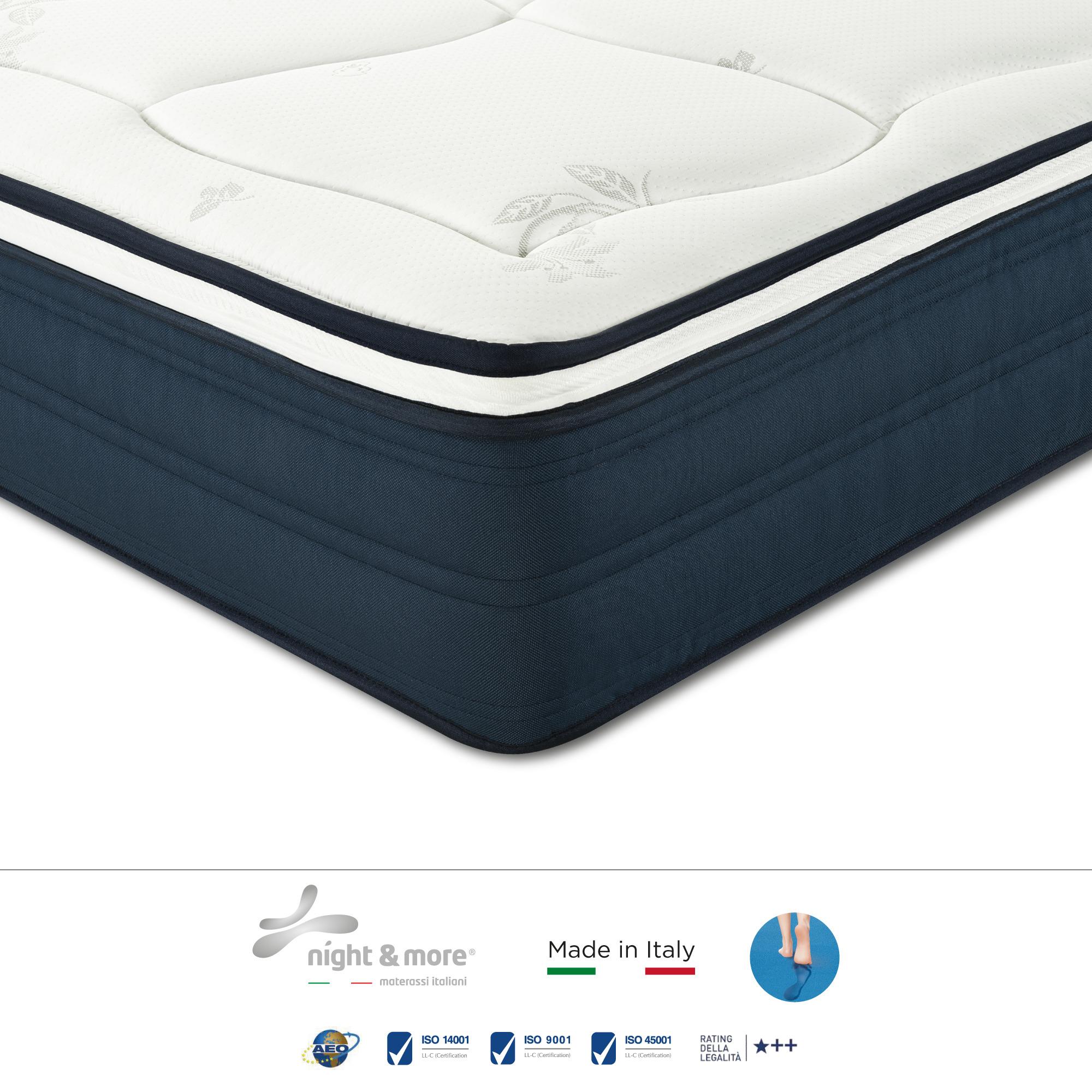 Combinazione: Materasso ''Primula'' 2cm memory foam H22 cm 160x200 con coppia di guanciali Aloe vera