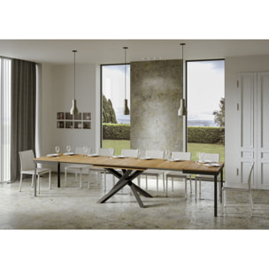 Mesa extensible 90x180/440 cm Volantis Evolution Roble Natural estructura Antracita