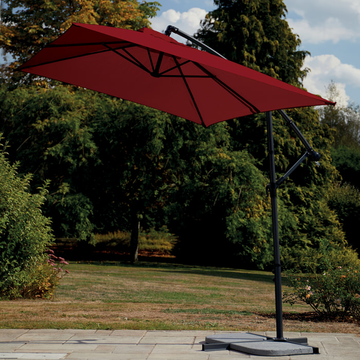 Parasol Structure Métal à Pied Déporté 3 x 2 m - Bordeaux