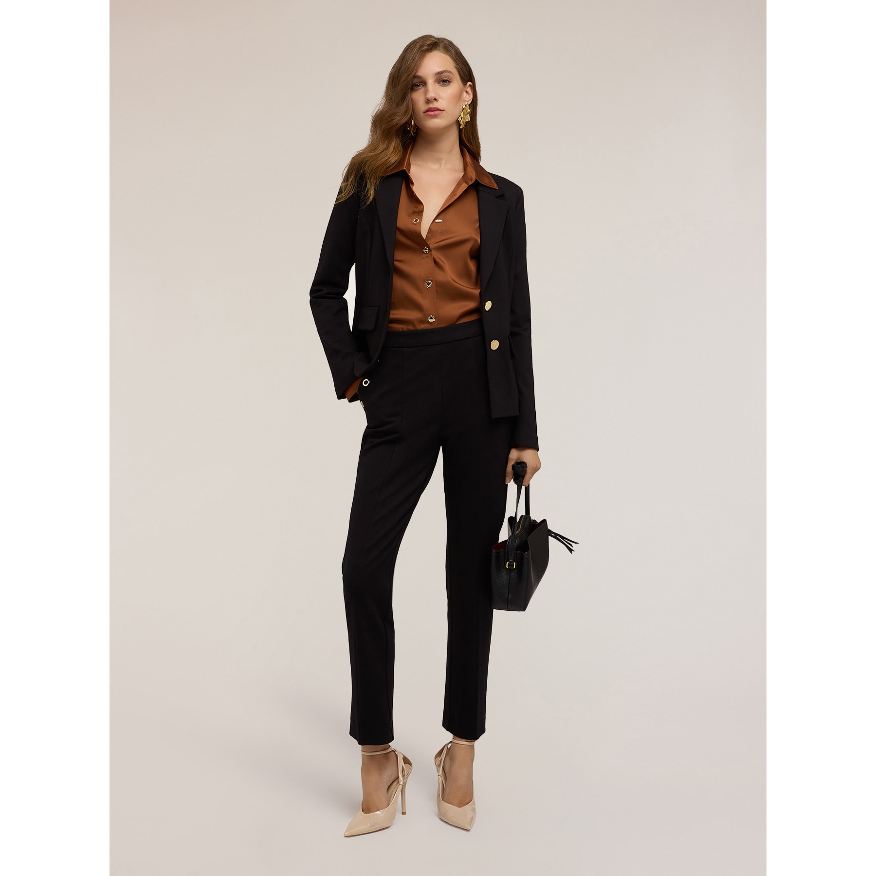 Motivi - Blazer sfoderata in punto milano - Nero