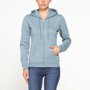 FELPA BASICA FULL ZIP CON CAPPUCCIO