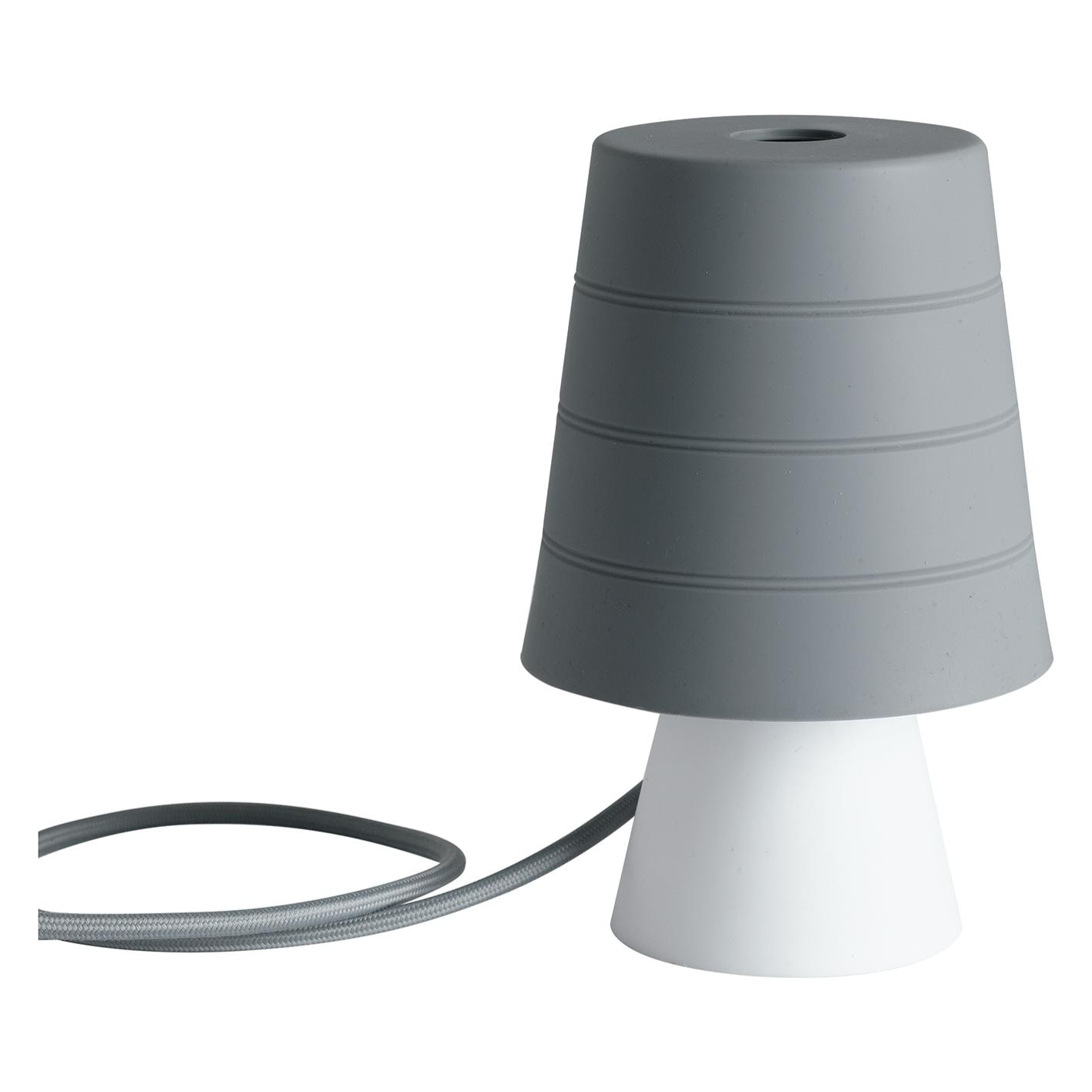 Lampada da tavolo DRUM grigia in silicone