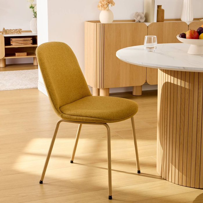 Chaise Neora en Tissu Jaune Ocre L58xl46xH82 cm