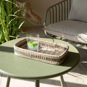 Plateau en jonc de mer et coquillages  PAROS