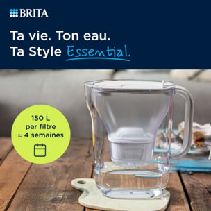 Carafe filtrante BRITA Style Essential Blanc + 1 cartouche Maxtra Pro