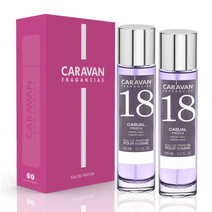 Caravan fragancias - caja de regalo con 2 perfumes nº18 de 150 ml, para hombre