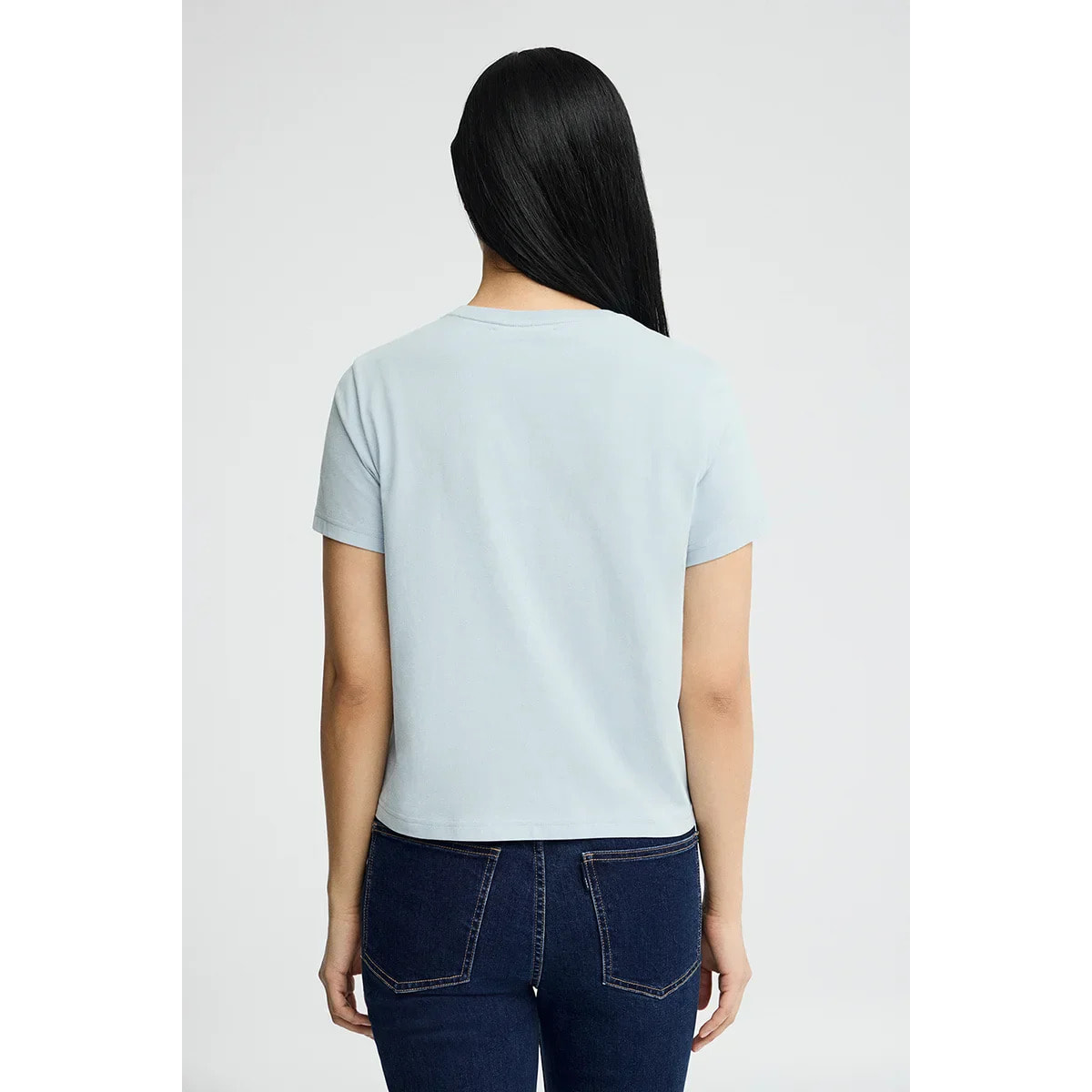 Maglietta azzurro a maniche corte e fit dritto con logo in gomma Polo Club