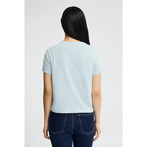 Maglietta azzurro a maniche corte e fit dritto con logo in gomma Polo Club