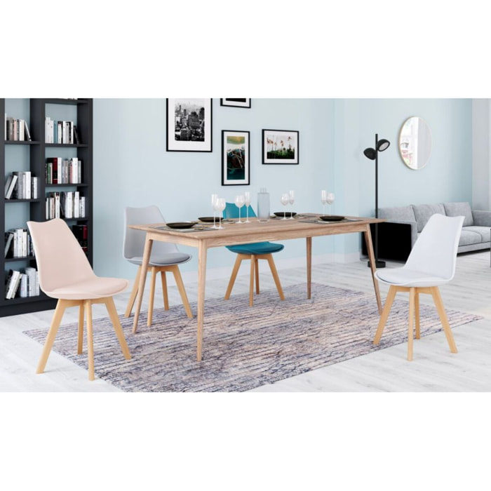 Chaises scandinave Nordia - Mix color - Blanc, rose, bleu pastel, gris clair