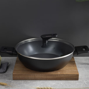 Set de Cocina con 2 Cacerolas Ø20Ø28cm en Aluminio forjado + 2 Sartenes Ø24Ø28cm + Sartén Grill 28x28cm + Wok Ø30cm en Aluminio fundido Copper Bergner