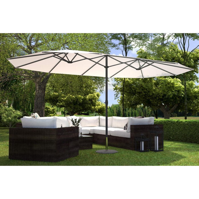 Parasol double 2,7 x 4,6 m écru CABIATE