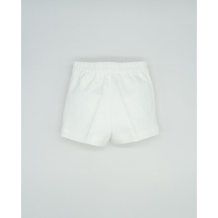 BERMUDA LINO ELÁSTICO BLANCA