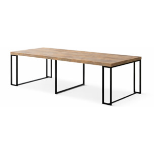 LUCA Table extensible 10-12 personnes effet bois 300cm