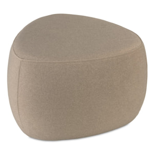 LEOPOLD - Pouf forme galet n°2 en tissu effet velours beige foncé