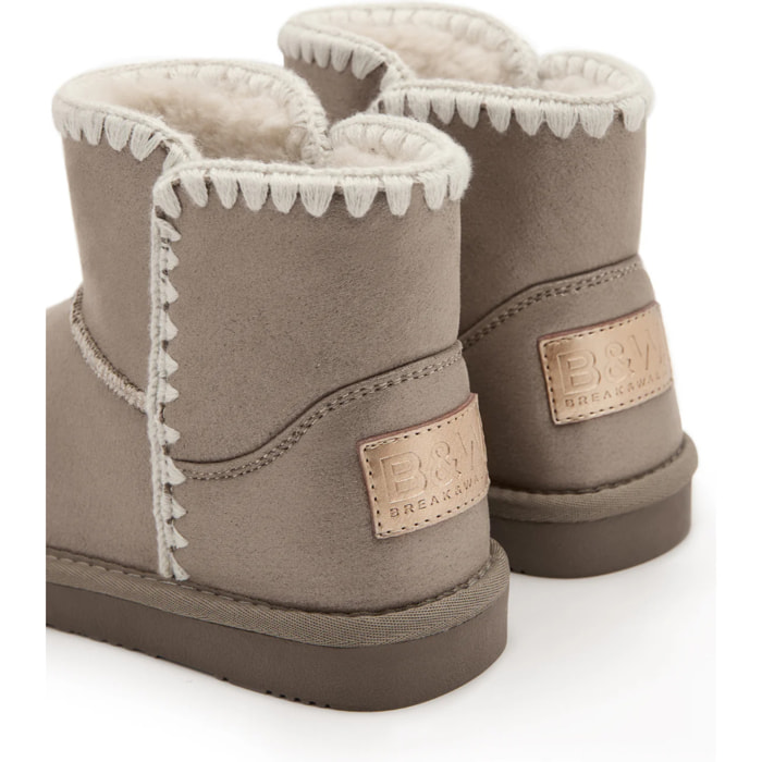Stivali Australiani Bassi In Pile Per Donna E Ragazza – B&W Break&Walk – Beige Idrorepellenti Taglia 32 - 4