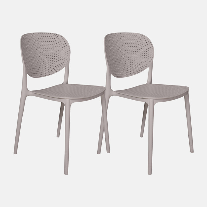 Set di 2 sedie moderne impilabili in metallo e polipropilene, 46 x 51 x 81.5, Bianco