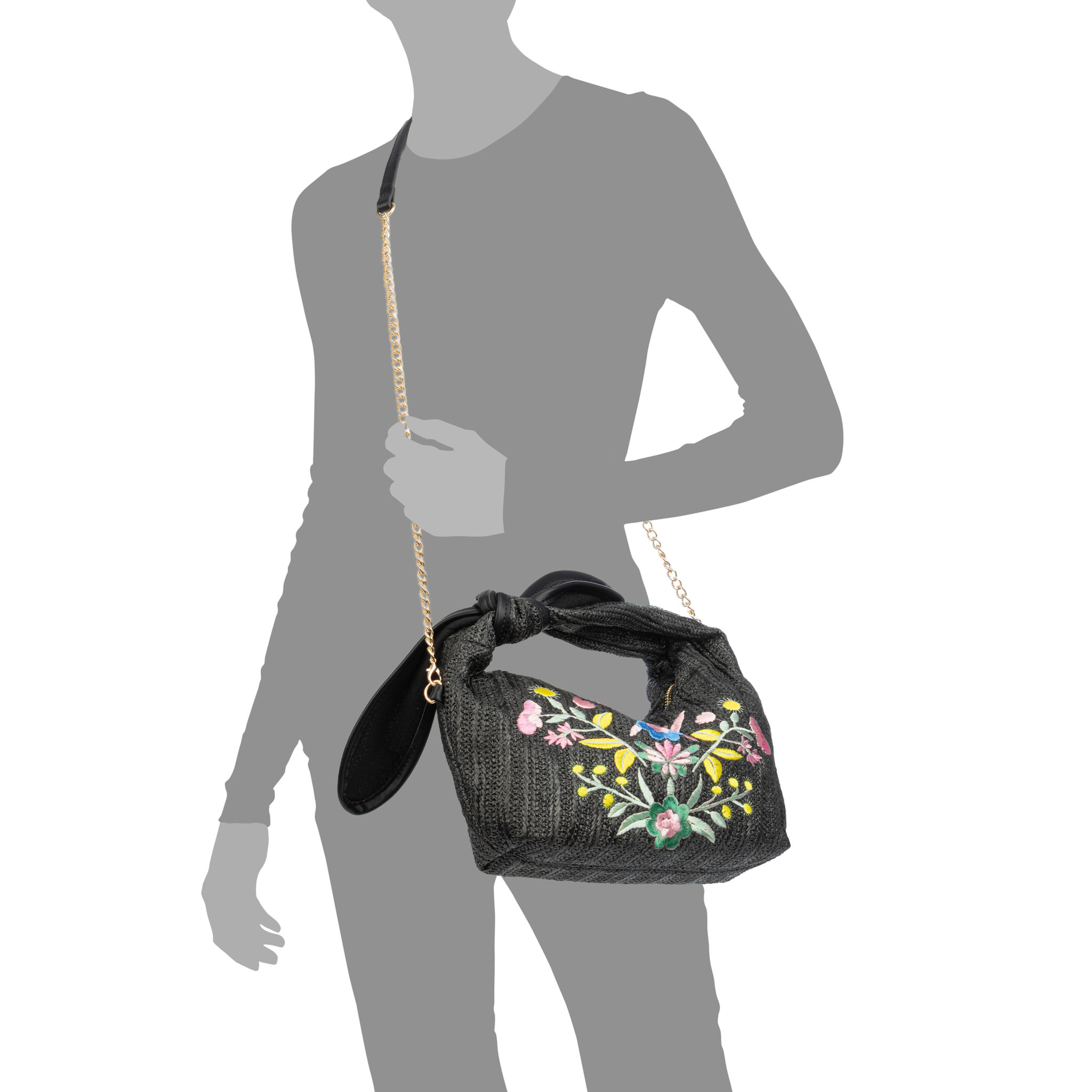 Bisagno Bolso de hombro Mujer. Fabricado en tela y piel sintética PU con diseño de flores.