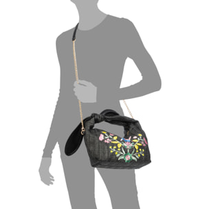 Bisagno Bolso de hombro Mujer. Fabricado en tela y piel sintética PU con diseño de flores.