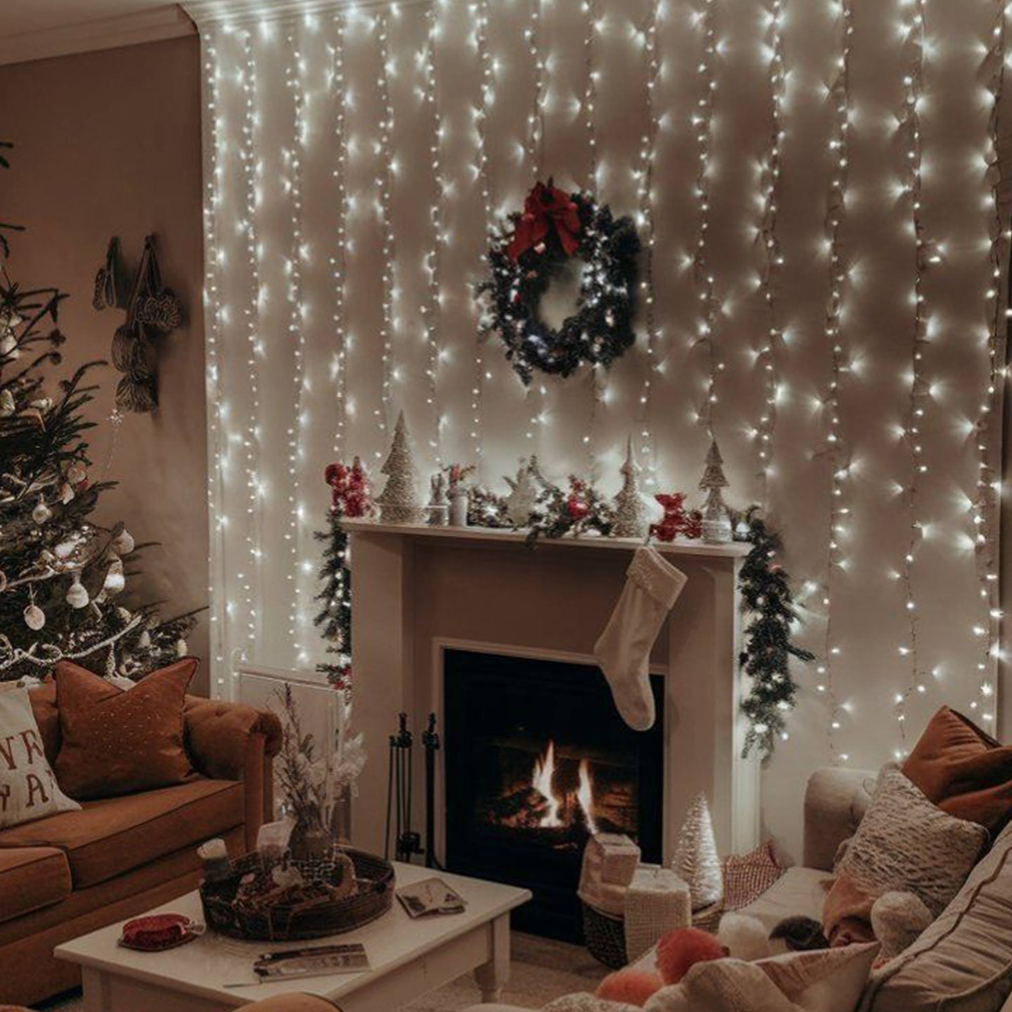 Luces de navidad led blanco cálido con temporizador