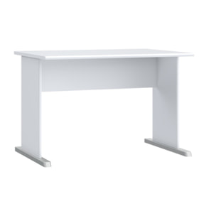 Bureau L. 108 cm décor blanc avec piètement effet aluminium - MIA