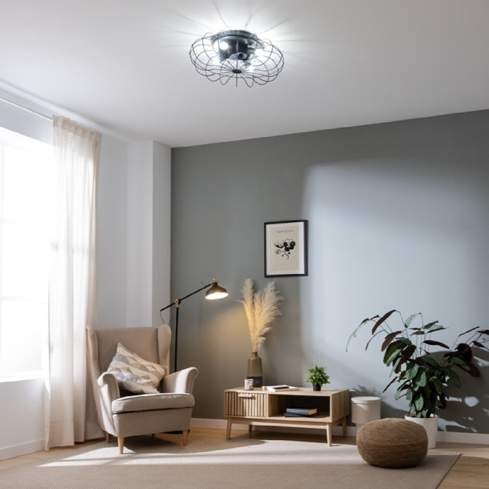 Cecotec Ventilateur de plafond avec lampe EnergySilence LampAero 650 Iron Design