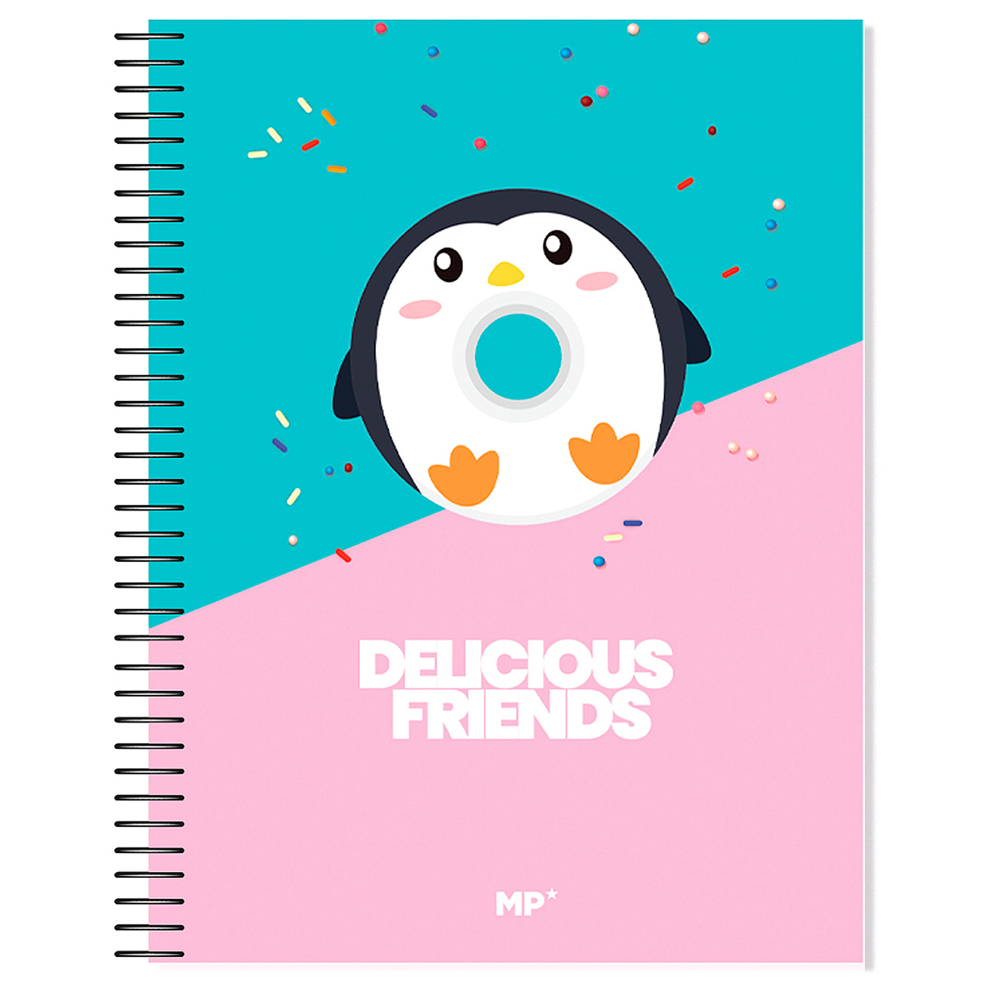 PACK 6 UNITÀ QUADERNO RIGIDO A4 120 FOGLI GRATTA DESIGN DELICIOUS FRIENDS PINGUINO