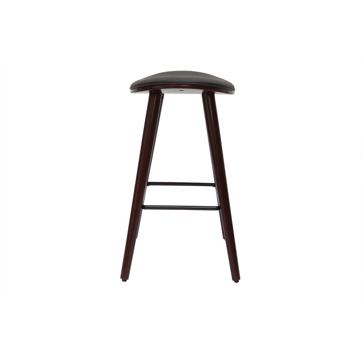 Tabourets de bar design bois foncé noyer et noir H65 cm (lot de 2) MEADOW