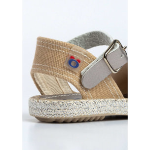 Conguitos - Sandali estivi in juta con zeppa per bambina comodi