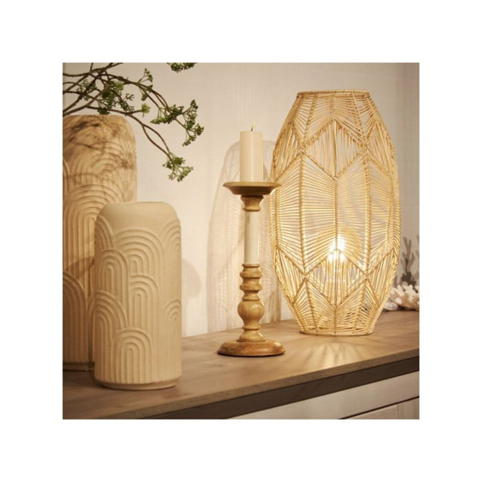 Bougeoir H. 31 cm en bois de manguier laqué - INARIE 2905 - 7236