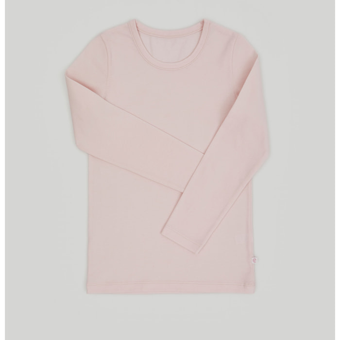 Maglia girocollo a maniche lunghe bimba in caldo cotone  organico