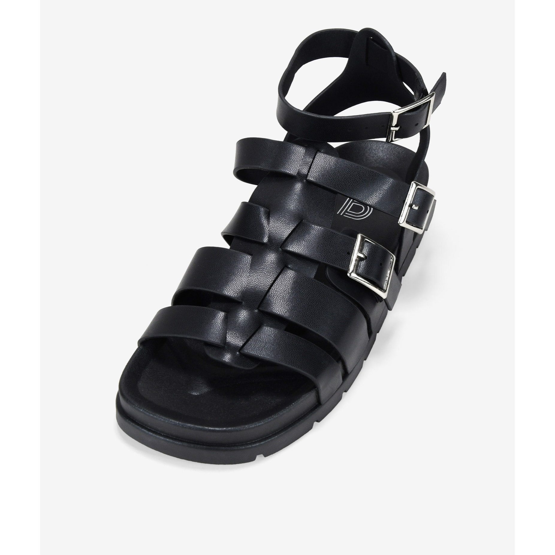 Sandalias cangrejeras negras con hebilla