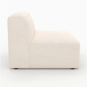 Chauffeuse pour canapé modulable en velours blanc cassé - Mina