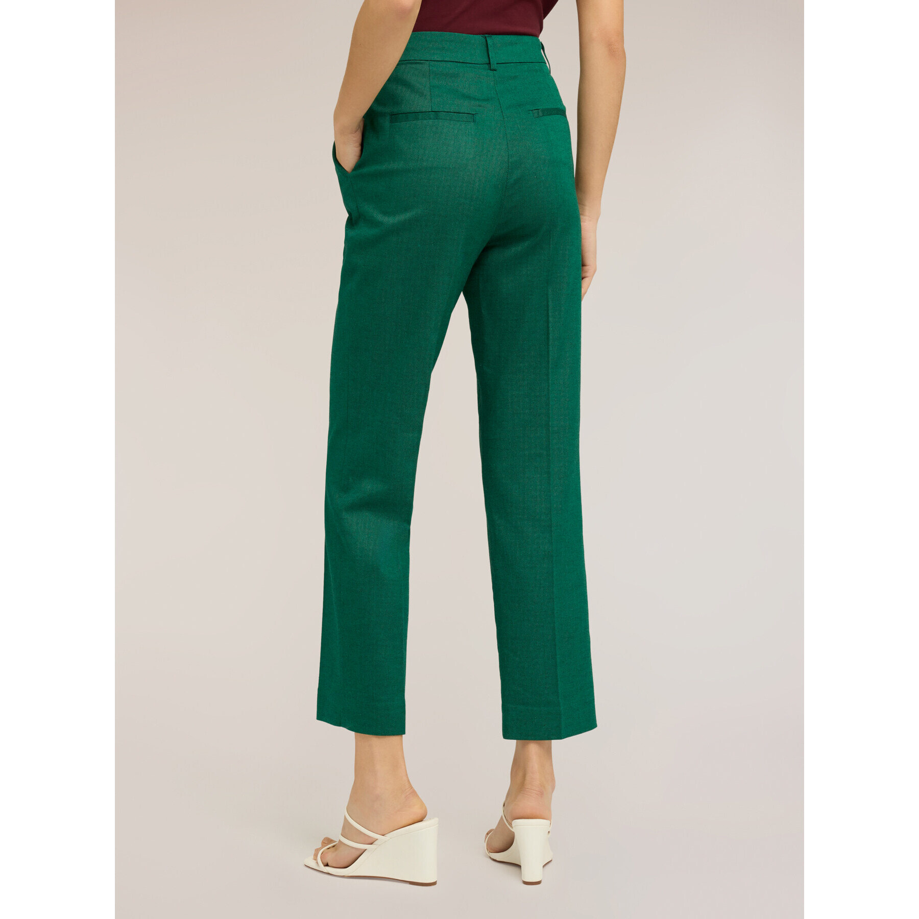 Motivi - Pantaloni chino in misto lino - Verde