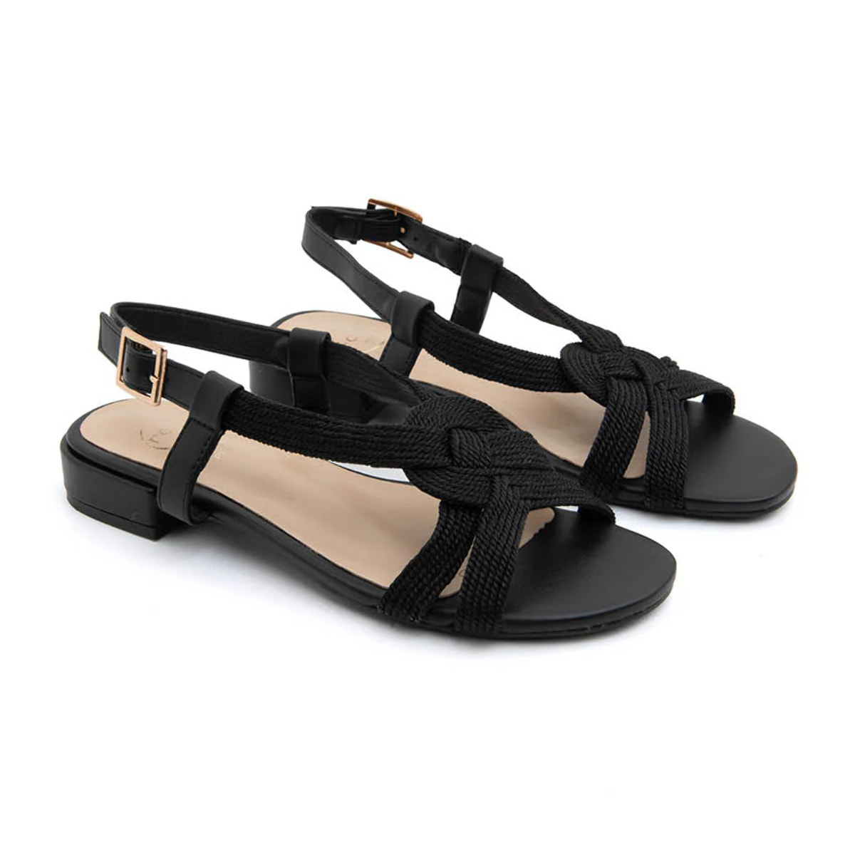 Sandalo con fascette a incrocio glow - NERO