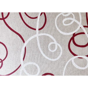 Tovaglia Cucina Resinata Idroleppelente Antimacchia Disegno Penelope Bordeaux 140x140