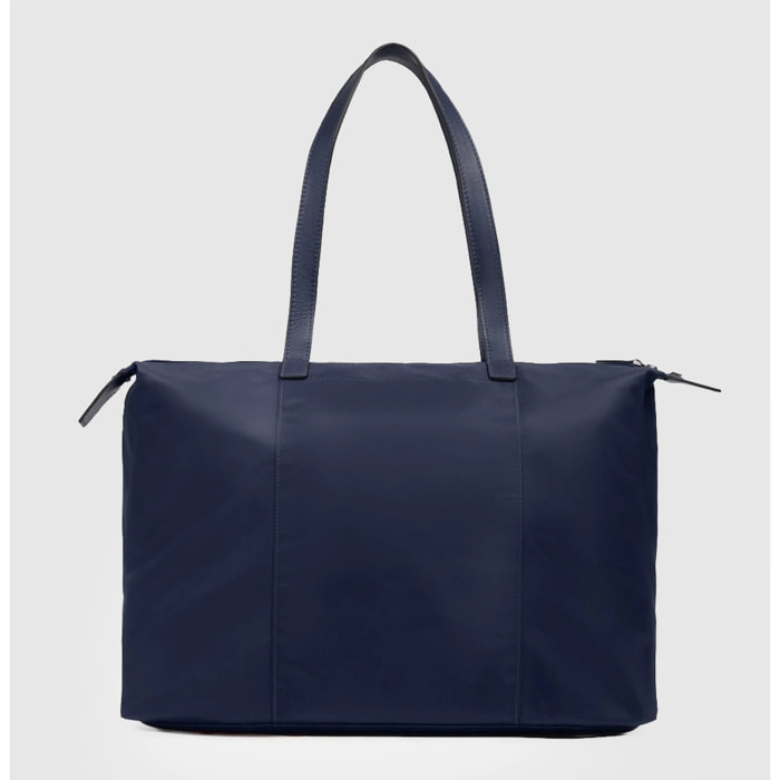 Piquadro Borsa porta pc pieghevole in tessuto riciclato e pelle