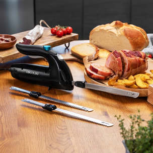 Cecotec Cuchillo Eléctrico Cut-Eat 1800 Black. 150 W 3 Cuchillas de Acero Inoxid