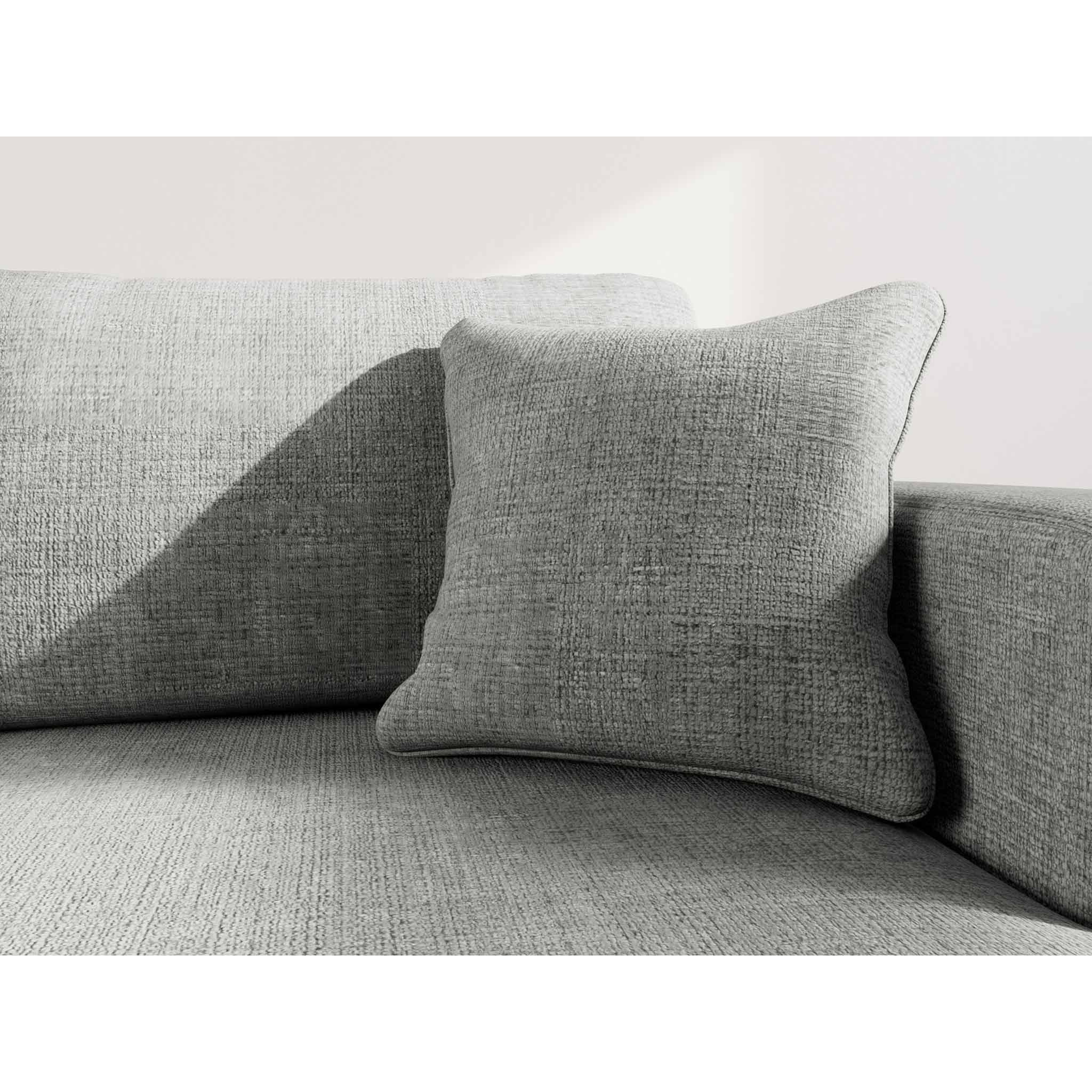 Miro - Canapé d'angle droit 4 places convertible avec coffre en velours texturé - Gris