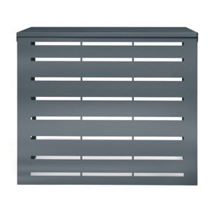 Cache clim extérieur en métal gris