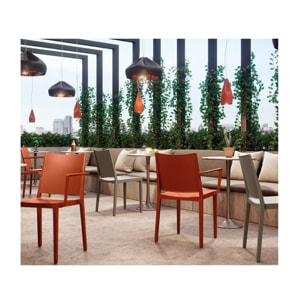 Lot de 2 fauteuils de jardin en plastique - terracotta - LAGOS