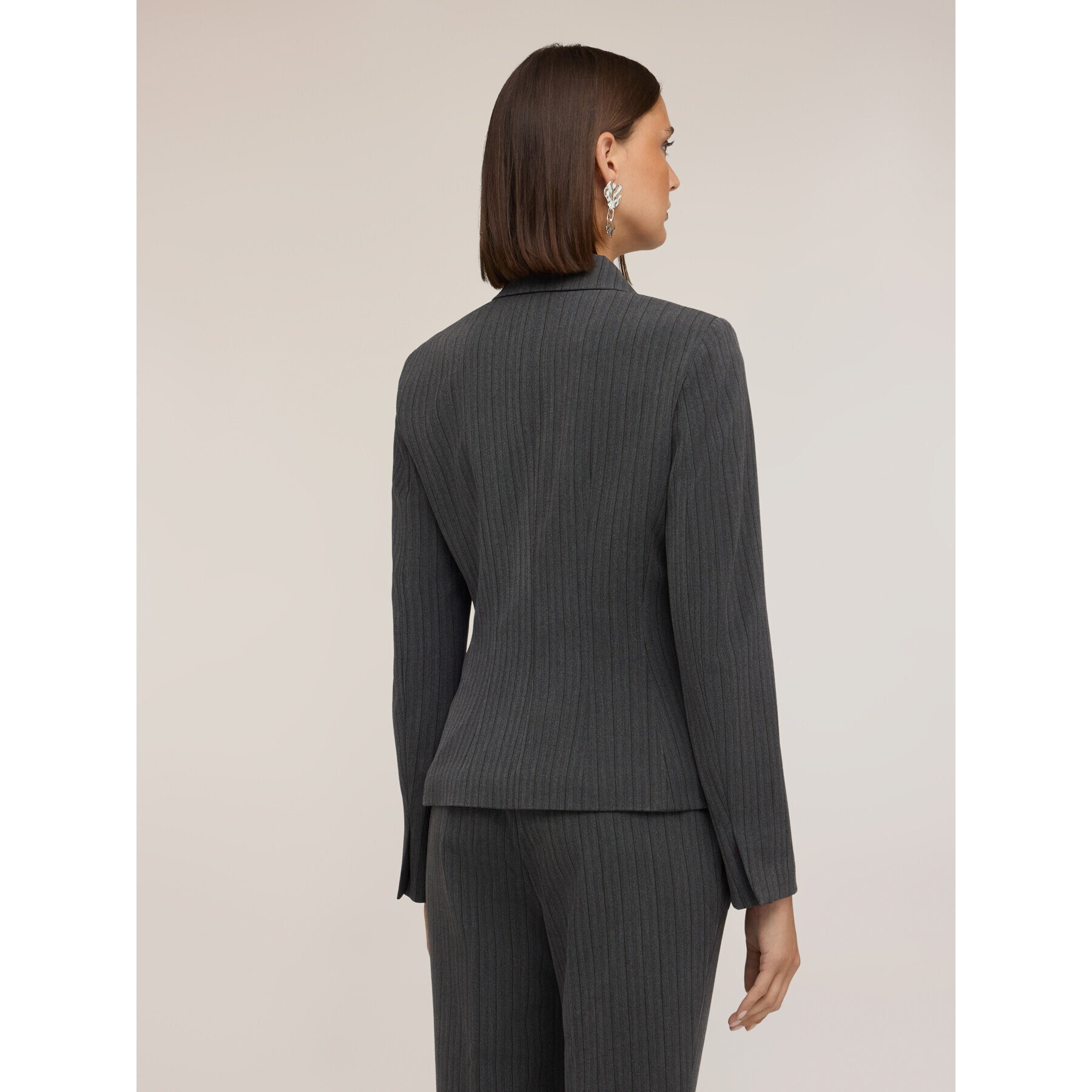 Motivi - Blazer doppiopetto con fantasia gessata - Grigio